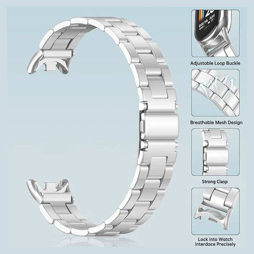 بند فلزی 3Bead برند واچ من مناسب شیائومی Mi Band 8 / 9