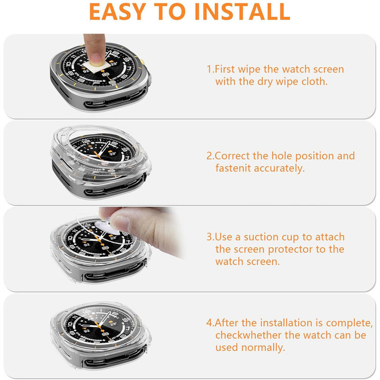 کاور واچ من مناسب ساعت سامسونگ گلکسی واچ Galaxy Watch 7 Ultra 47 mm به همراه گلس شیشه ای