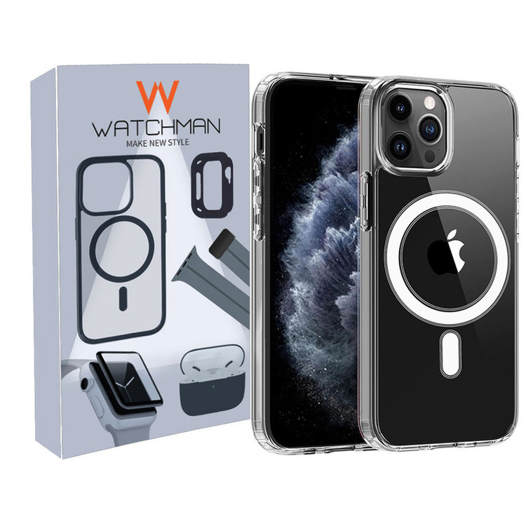 خرید کاور واچ من مدل Clear magsafe مناسب برای گوشی موبایل اپل iphone 11 Pro max با کیفیت عالی از Zarvan