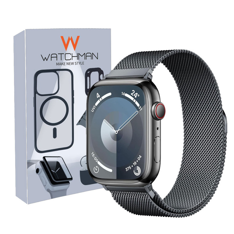 خرید بند واچ من مدل Milanese Magnetic مناسب برای اپل واچ سری Se/1/2/3/4/5/6/7/8/9/AluminumCase سایز 45 میلی متری با کیفیت عالی از Zarvan