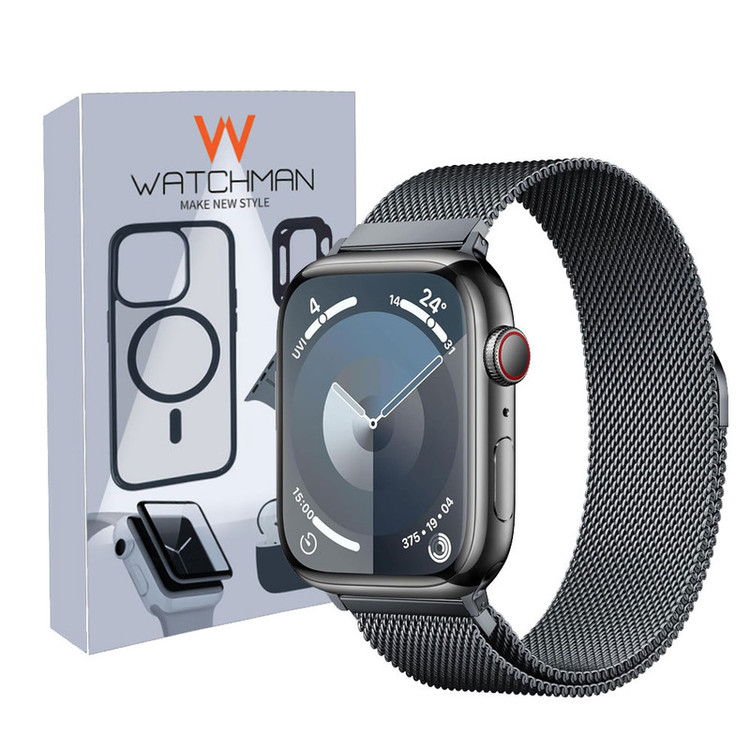 خرید بند واچ من مدل Milanese Magnetic مناسب برای اپل واچ سری Se/1/2/3/4/5/6/7/8/9/AluminumCase سایز 45 میلی متری با کیفیت عالی از Zarvan