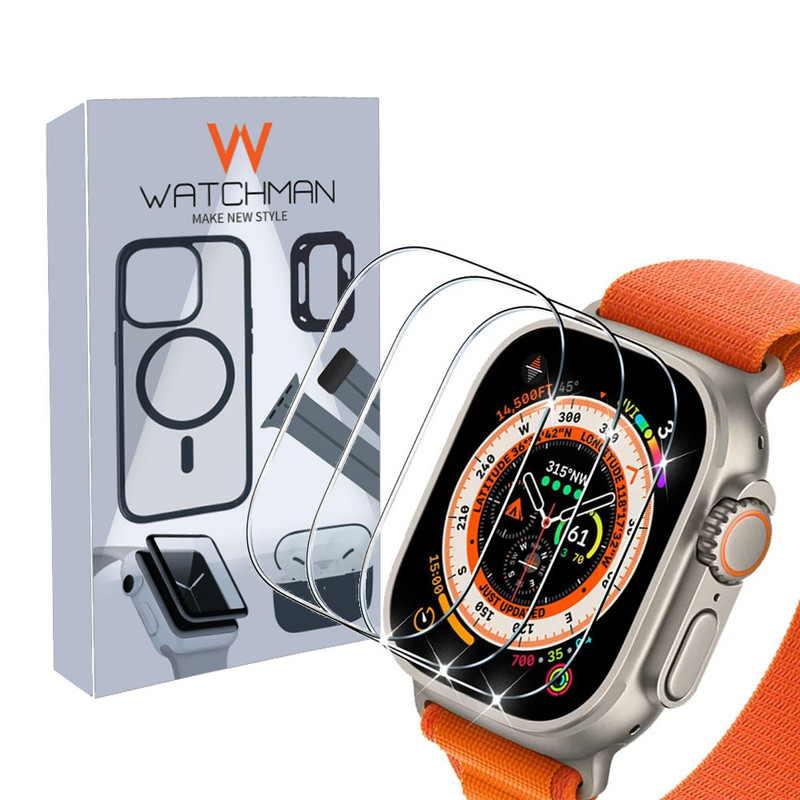 خرید محافظ صفحه نمایش شیشه ای واچ من مدل SH-WM مناسب برای ساعت هوشمند HK9 PRO / HK9 / HK9 Ultra 2 / HK9 Ultra 2 Max / HK9 PRO Plus بسته سه عددی با کیفیت عالی از Zarvan
