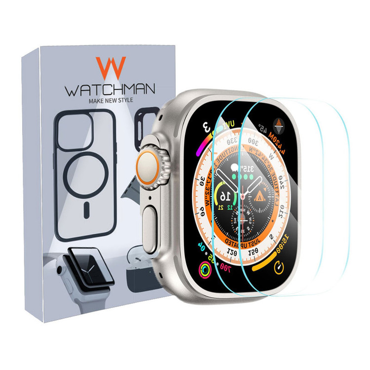 خرید محافظ صفحه نمایش شیشه ای واچ من مدل SH-WM مناسب برای ساعت هوشمند ویرفیت S8 ULTRA MAX / N8 ULTRA PLUS / K8 ULTRA PLUS بسته دو عددی با کیفیت عالی از Zarvan