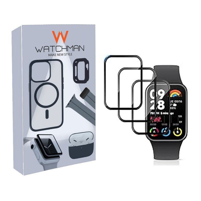 خرید محافظ صفحه نمایش نانو واچ من مدل pmma-WM مناسب برای ساعت هوشمند شیائومی mi band 8 pro بسته سه عددی با کیفیت عالی از Zarvan