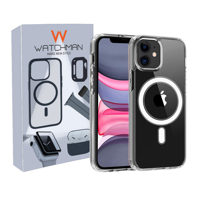 خرید کاور واچ من مدل Clear magsafe مناسب برای گوشی موبایل اپل iphone 11 با کیفیت عالی از Zarvan