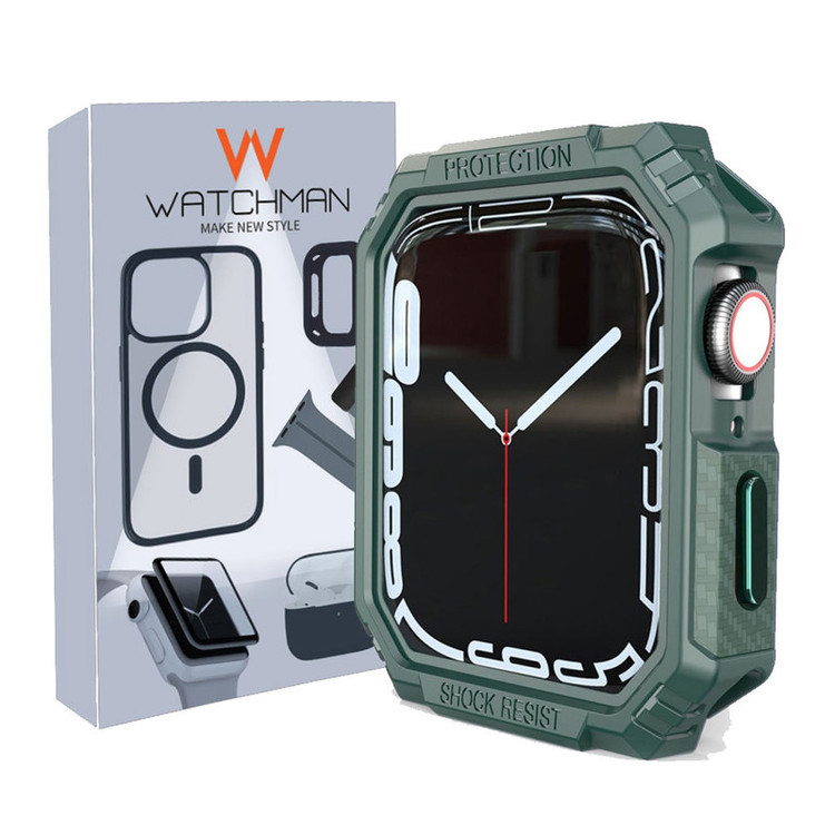 خرید کاور واچ من مدل Carbon Bumper مناسب برای اپل واچ سری Se/1/2/3/4/5/6/7/8/9/AluminumCase سایز 45 میلی متری با کیفیت عالی از Zarvan