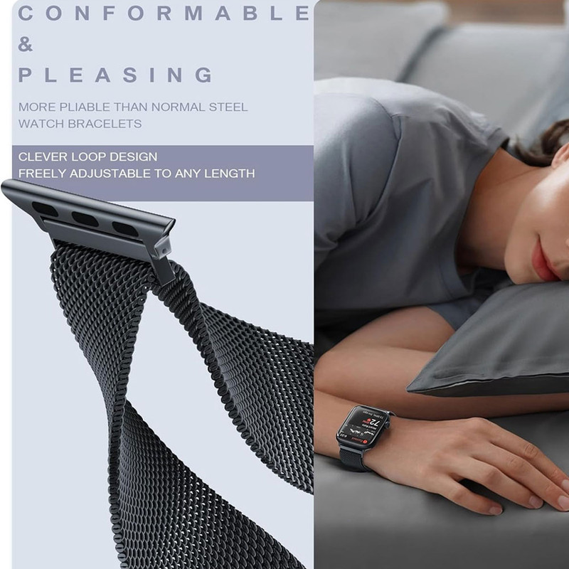 خرید بند واچ من مدل Milanese Magnetic مناسب برای اپل واچ سری Se/1/2/3/4/5/6/7/8/9/Aluminum سایز 40 میلی متری با کیفیت عالی از Zarvan