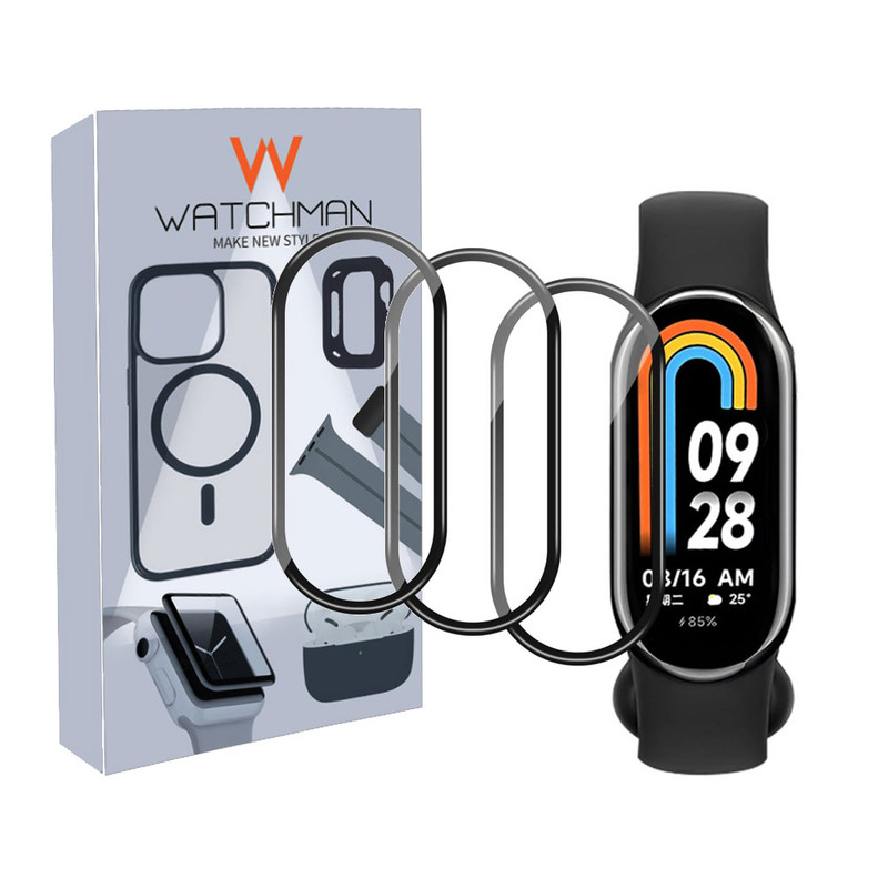 خرید محافظ صفحه نمایش نانو واچ من مدل pmma-WM مناسب برای ساعت هوشمند شیائومی mi band 7 / 8 بسته سه عددی با کیفیت عالی از Zarvan