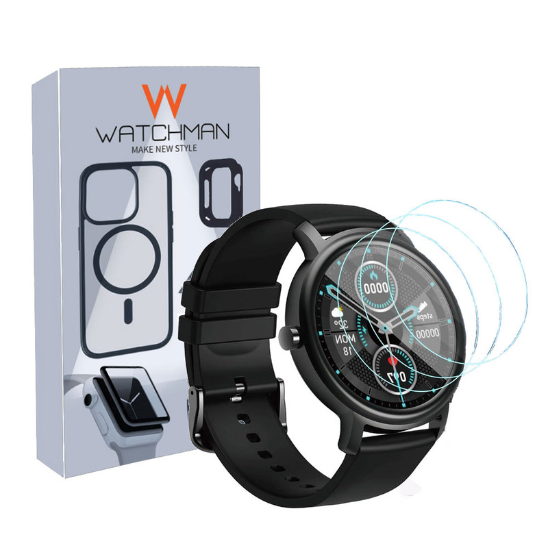 خرید محافظ صفحه نمایش شیشه ای واچ من مدل SH-WM مناسب برای ساعت هوشمند شیائومی WATCH S2 46MM بسته سه عددی با کیفیت عالی از Zarvan