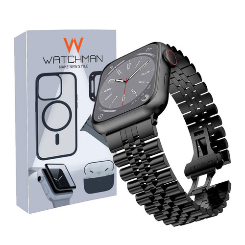 خرید بند واچ من مدل 5Bead Steel مناسب برای اپل واچ سری Se/1/2/3/4/5/6/7/8/9/AluminumCase سایز 45 میلی متری با کیفیت عالی از Zarvan