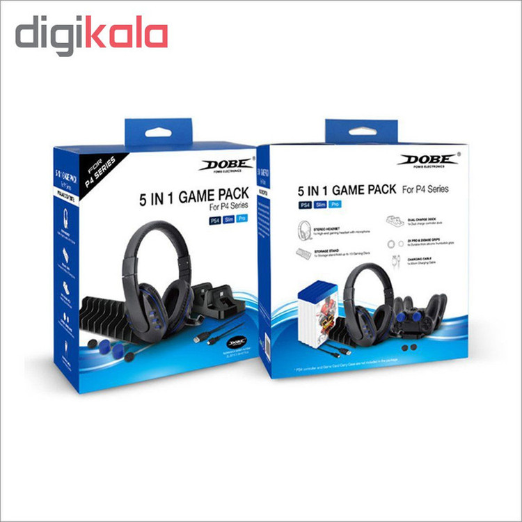 خرید هدست و شارژر دسته دابی 5 کاره مدل Pro-P4 مناسب برای پلی استیشن PS4