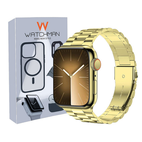 خرید بند واچ من مدل 3Bead Steel مناسب برای اپل واچ سری Se/1/2/3/4/5/6/7/8/9/AluminumCase سایز 41 میلی متری با کیفیت عالی از Zarvan