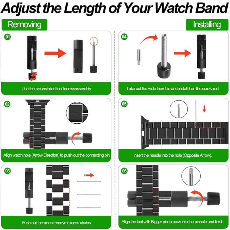 خرید بند واچ من مدل 3Bead Steel مناسب برای اپل واچ سری Se/1/2/3/4/5/6/7/8/9/AluminumCase سایز 41 میلی متری با کیفیت عالی از Zarvan