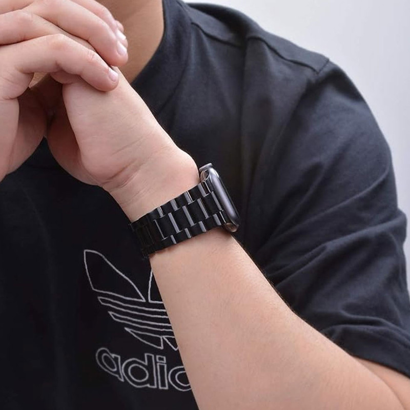 خرید بند واچ من مدل 3Bead Steel مناسب برای اپل واچ سری Se/1/2/3/4/5/6/7/8/9/AluminumCase سایز 45 میلی متری با کیفیت عالی از Zarvan