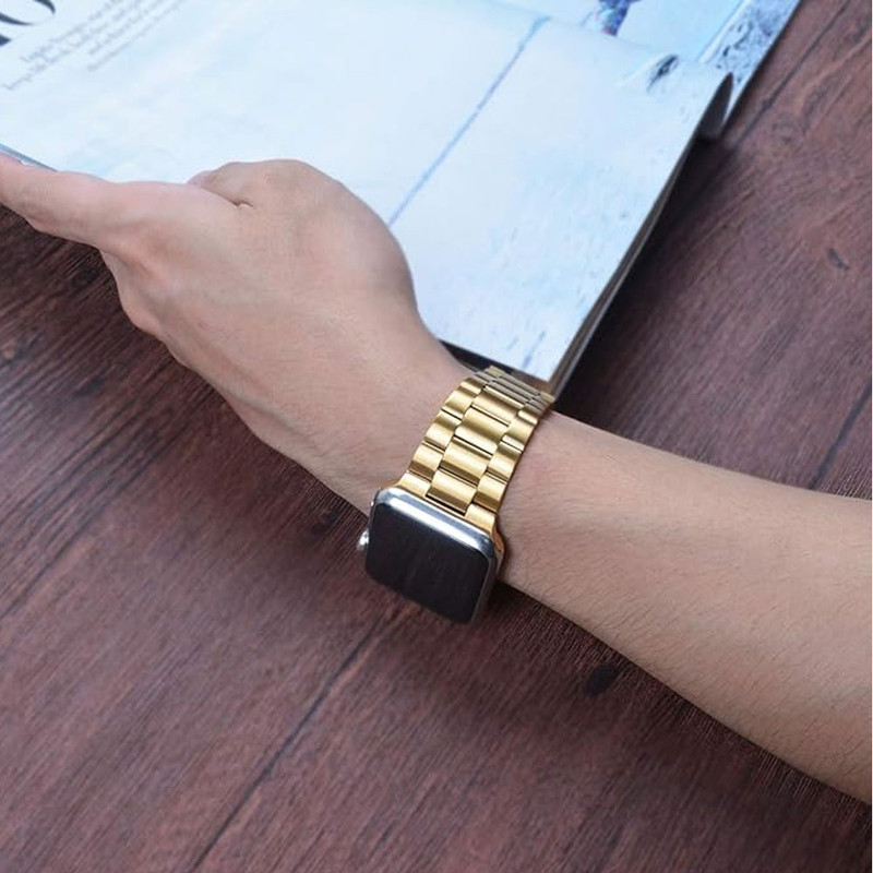 خرید بند واچ من مدل 3Bead Steel مناسب برای اپل واچ سری Se/1/2/3/4/5/6/7/8/9/AluminumCase سایز 45 میلی متری با کیفیت عالی از Zarvan