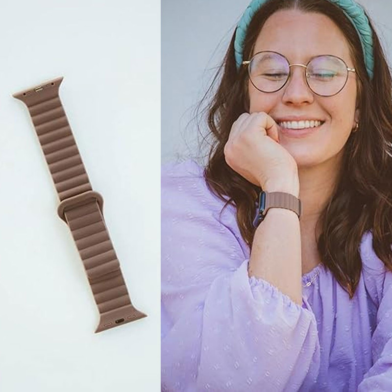 خرید بند واچ من مدل New Magnet مناسب برای اپل واچ سری Se/1/2/3/4/5/6/7/8/9/AluminumCase سایز 41/40/38 میلی متری با کیفیت عالی از Zarvan