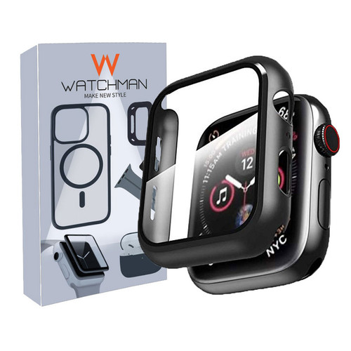 خرید کاور واچ من مدل Full-Wm مناسب برای اپل واچ سری se/1/2/3/4/5/6/7/8/9/2021/2023/aluminum case سایز 45 میلی متری به همراه محافظ صفحه نمایش با کیفیت عالی از Zarvan