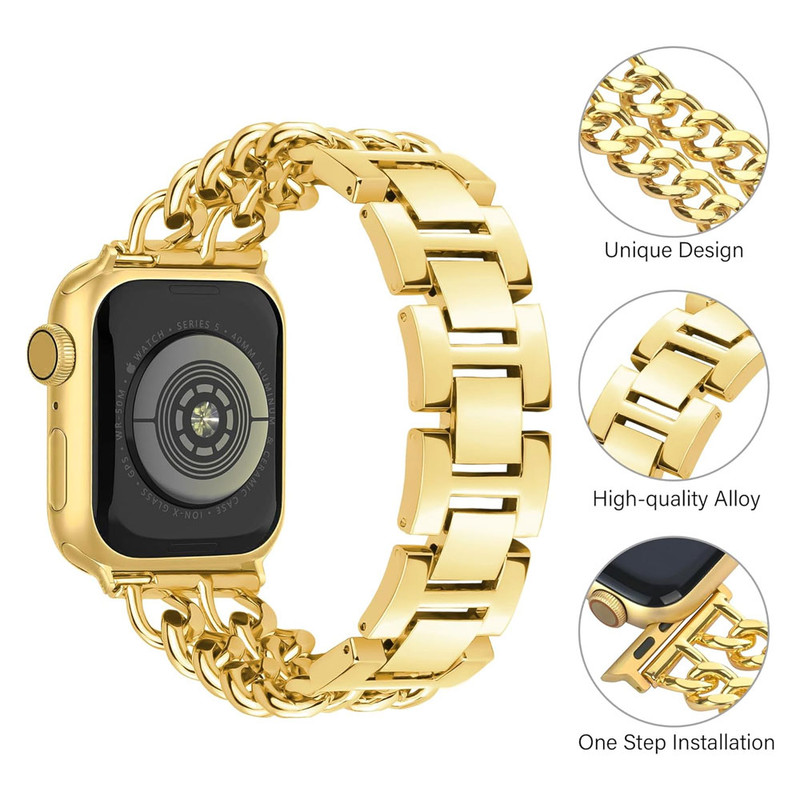 خرید بند واچ من مدل Cartier مناسب برای اپل واچ سری Se/1/2/3/4/5/6/7/8/9/2023/AluminumCase سایز 42 میلی متری با کیفیت عالی از Zarvan