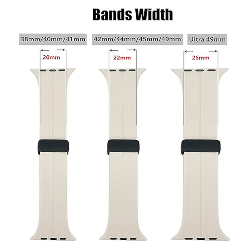 خرید بند واچ من مدل silicone magnet مناسب برای اپل واچ سری Se/1/2/3/4/5/6/7/8/9/AluminumCase سایز 44 میلی متری با کیفیت عالی از Zarvan