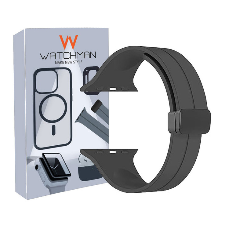 خرید بند واچ من مدل silicone magnet مناسب برای اپل واچ سری Se/1/2/3/4/5/6/7/8/9/AluminumCase سایز 44 میلی متری با کیفیت عالی از Zarvan