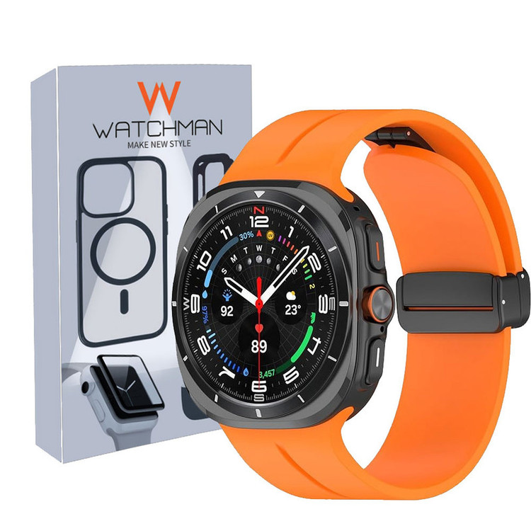 خرید بند واچ من مدل Silicon Magnetic مناسب برای ساعت هوشمند سامسونگ گلکسی واچ 7 اولترا Galaxy Watch 7 Ultra 47 mm با کیفیت عالی از Zarvan