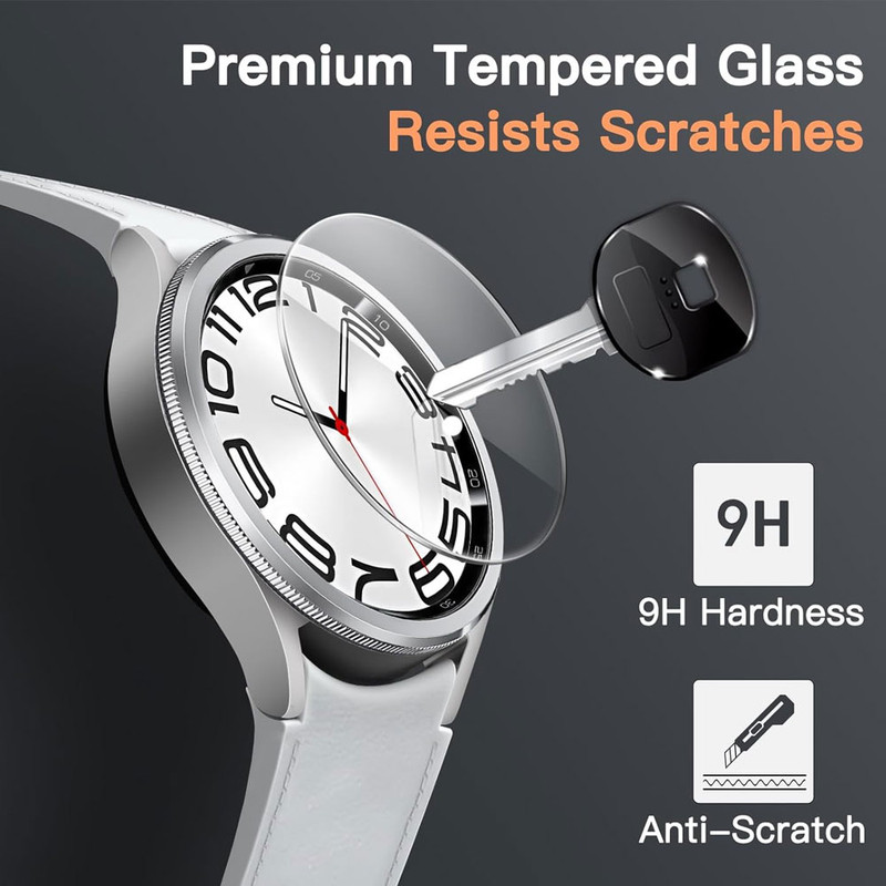 خرید محافظ صفحه نمایش شیشه ای واچ من مدل SH-WM مناسب برای ساعت هوشمند سامسونگ Galaxy Watch 6 Classic 43 mm با کیفیت عالی از Zarvan