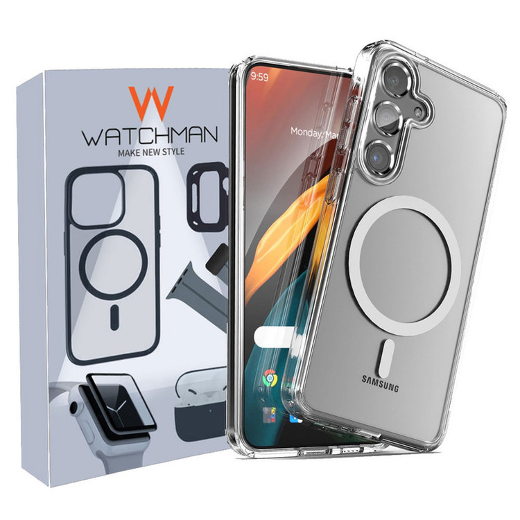 خرید کاور واچ من مدل Clear magsafe مناسب برای گوشی موبایل سامسونگ Galaxy S24 Fe با کیفیت عالی از Zarvan