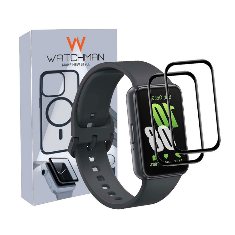 خرید محافظ صفحه نمایش نانو واچ من مدل pmma-WMFIT3 مناسب برای ساعت هوشمند سامسونگ Galaxy Watch Fit 3 بسته دو عددی با کیفیت عالی از Zarvan