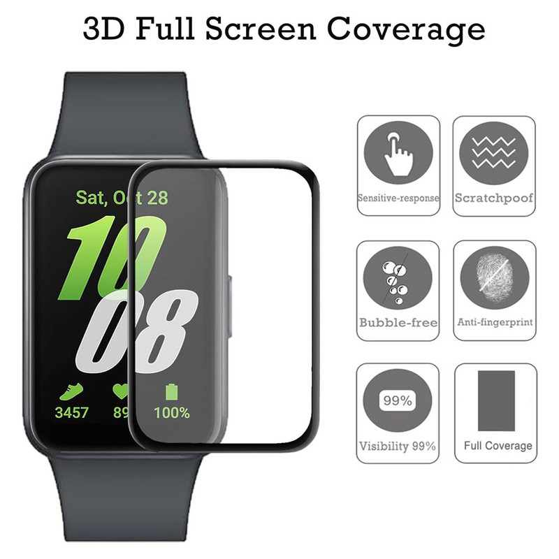 خرید محافظ صفحه نمایش نانو واچ من مدل pmma-WMFIT3 مناسب برای ساعت هوشمند سامسونگ Galaxy Watch Fit 3 بسته دو عددی با کیفیت عالی از Zarvan