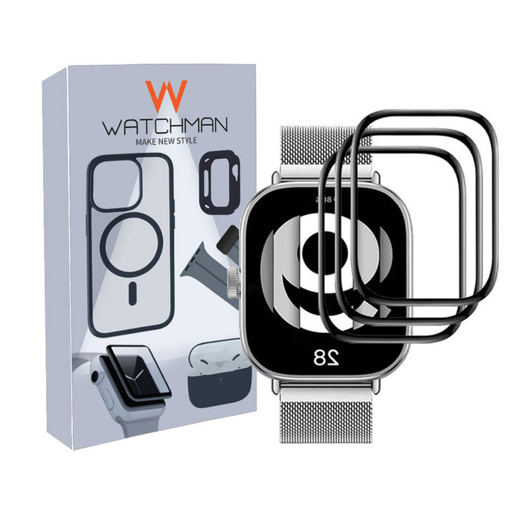 خرید محافظ صفحه نمایش نانو واچ من مدل pmma-WM4 مناسب برای ساعت هوشمند شیائومی Redmi Watch 4 بسته سه عددی با کیفیت عالی از Zarvan