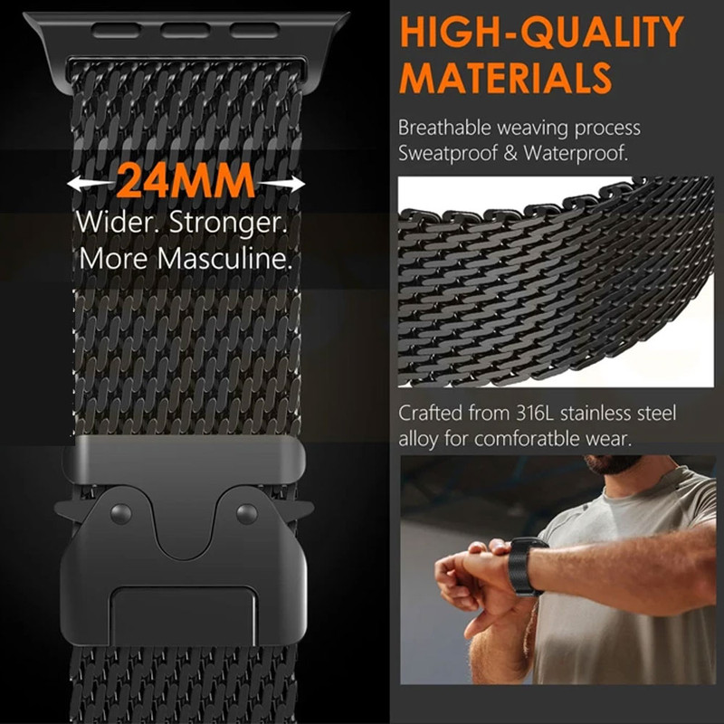 خرید بند واچ من مدل Milanse ORG مناسب برای اپل واچ سری SE/1/2/3/4/5/6/7/8/9/AluminumCase سایز 41 میلی متری با کیفیت عالی از Zarvan