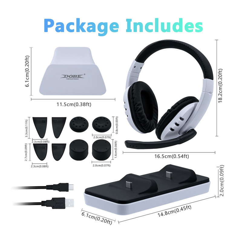 لوازم جانبی پلی استیشن 5 دابی مدل TP5-0578 - مجموعه 12 عددی