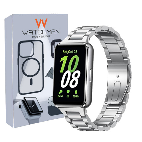 **Alt تصویر**: "بند فلزی 3Bead واچ من برای Samsung Galaxy Watch Fit 3"