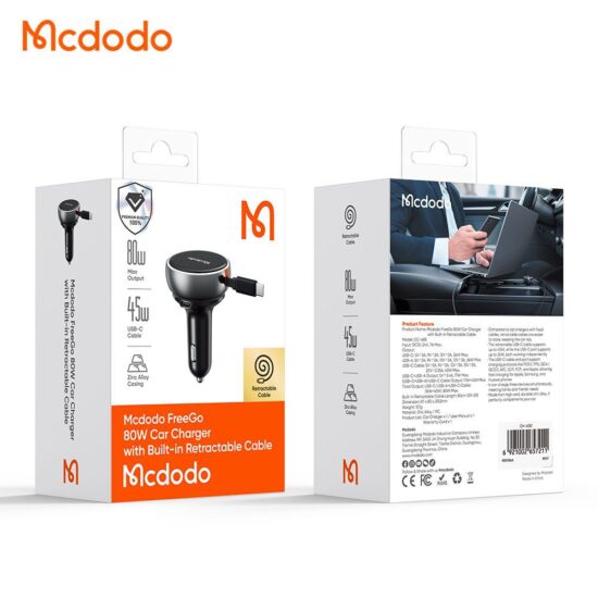 شارژر فندکی مک دودو مدل MCDODO CC-4850 با کابل تایپ سی