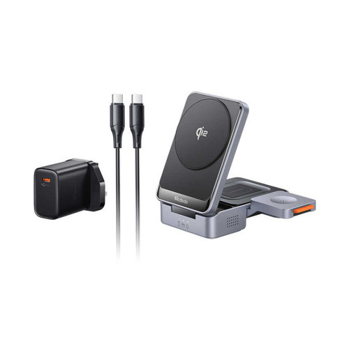 "استند و شارژر وایرلس مک دودو CH-5192 Qi2 با قابلیت شارژ اپل واچ"