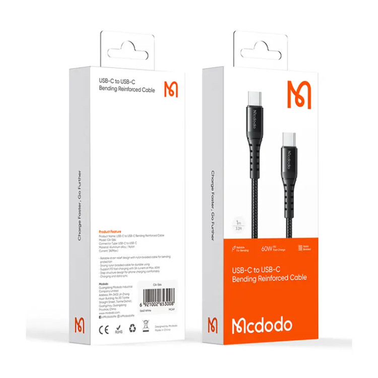 خرید کابل شارژ تایپ سی به تایپ سی مک دودو مدل CA-5641 با توان 60 وات و طول 1 متر