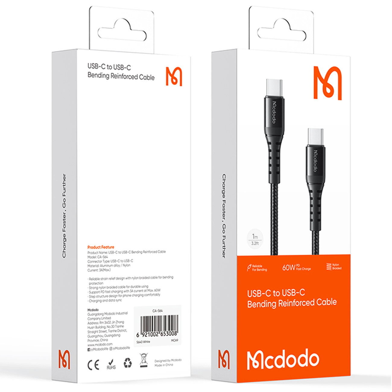 کابل شارژ سریع دو سر تایپ سی مک دودو CA-5640