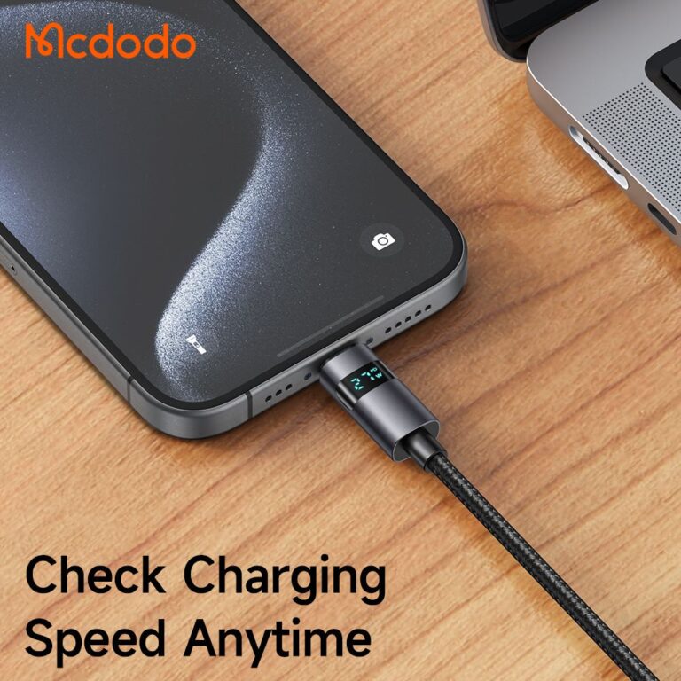 کابل شارژ سریع تایپ سی 100 وات مک دودو مدل CA-5610 با نمایشگر دیجیتال