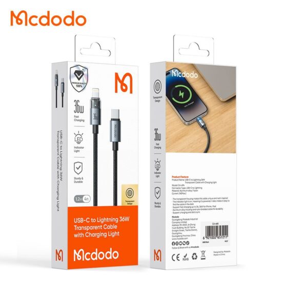 کابل شارژ مک دودو MCDODO CA-6942 تایپ سی به لایتنینگ