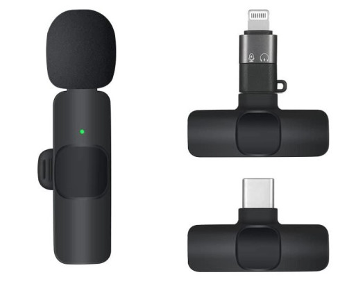 میکروفون یقه ای بی سیم K8 با تبدیل تایپ سی و لایتنینگ