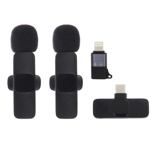 "میکروفون یقهای بیسیم هیرو مدل K9 با رابط Lightning و Type-C"