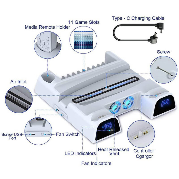 خرید پایه خنک کننده PS5 دابی مدل TP5-1511 مناسب برای کنسول فت از زروان