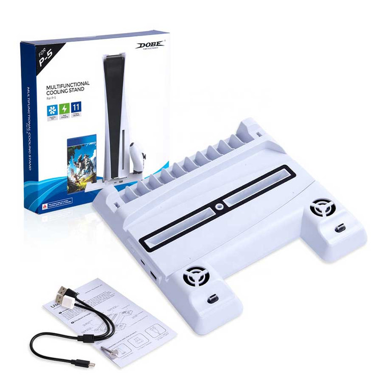 خرید استند فن و شارژر دسته جای دیسک دار پلی استیشن PS5 دابی TP5-0593