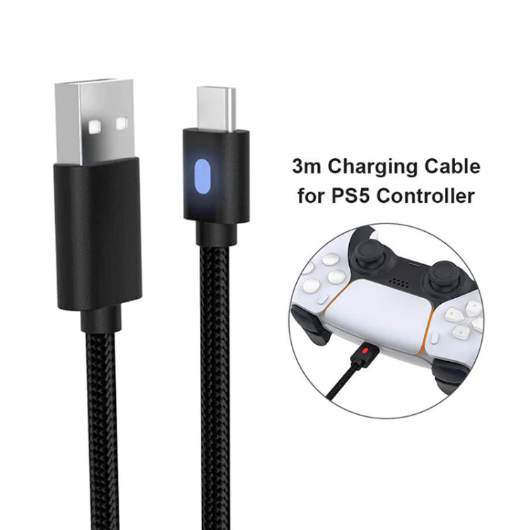 خرید کابل شارژر 3 متری دسته سونی PS5 دابی Dobe Ty-0803 از زروان اکسسوری با گارانتی