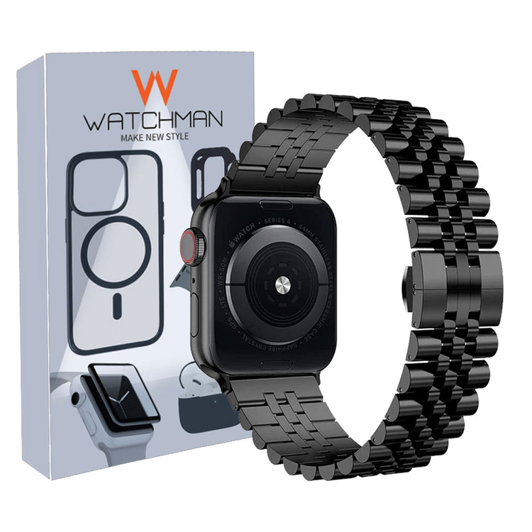 خرید بند اپل واچ رولکسی 5 مهره استیل بالا ترین کیفیت (سایز بندی کامل)
