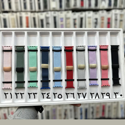 خخرید بند کنفی قفل مگنتی اپل واچ سایز بندی کامل در 50 رنگ