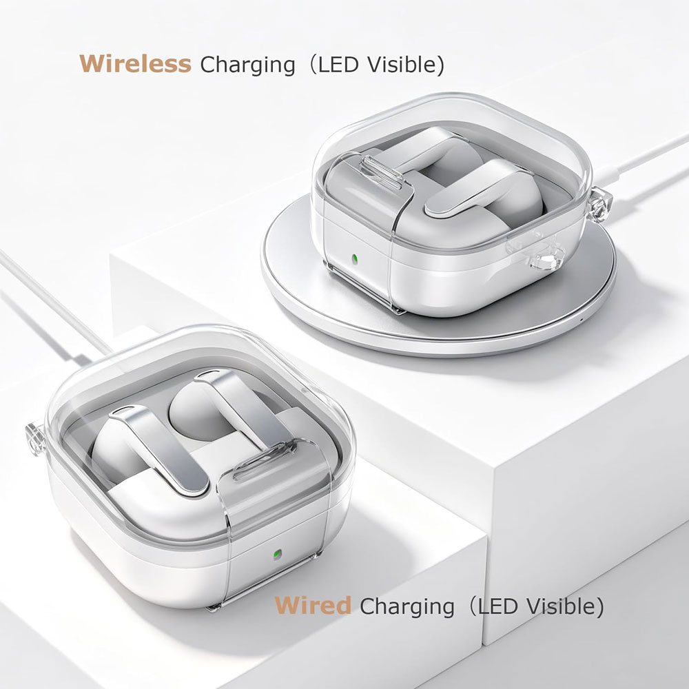 کاور شفاف قفل دار مناسب ایرپاد سامسونگ گلکسی بادز چهار Galaxy Buds 4 / 4 pro