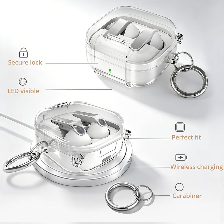 کاور شفاف قفل دار مناسب ایرپاد سامسونگ بادز چهار Galaxy Buds 4 / Buds 4 pro