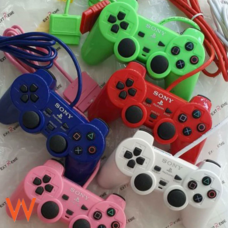 دسته پلی استیشن 2 / PS2 مدل Dualshock 2 سیم ابریشمی در رنگ بندی جذاب بالاترین کیفیت موجود در بازار