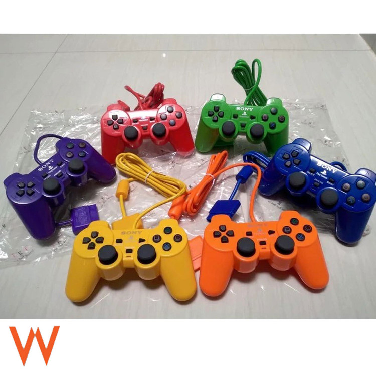 دسته پلی استیشن 2 / PS2 مدل Dualshock 2 سیم ابریشمی در رنگ بندی جذاب بالاترین کیفیت موجود در بازار